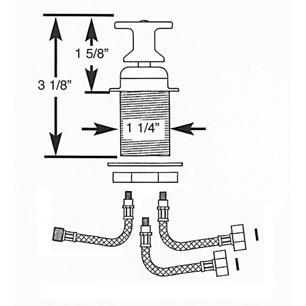 Scandvik T-Handle Shower Mixer Control, Chrome-Plated Brass