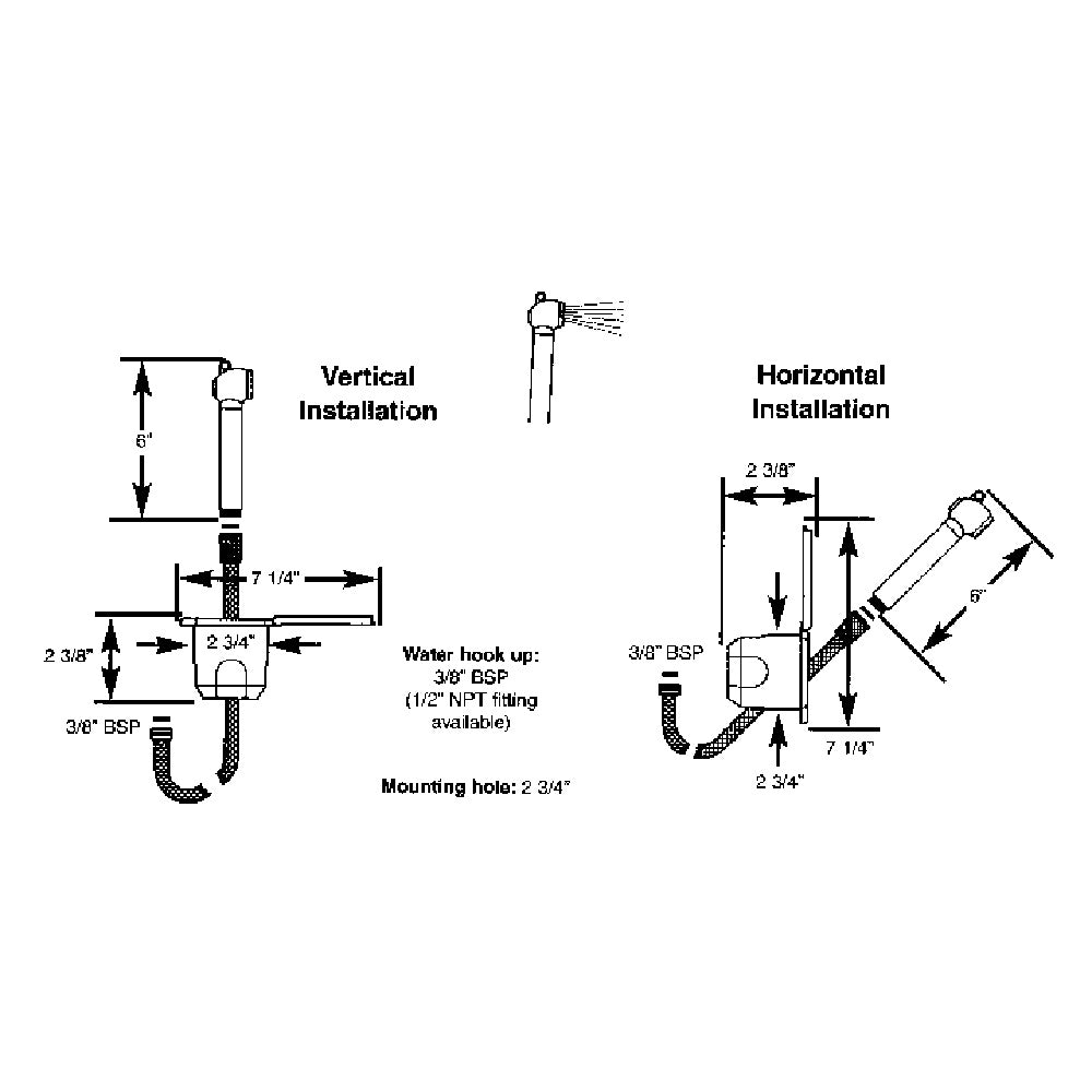 Scandvik Recessed Shower with 6' White Hose - Push-Button, Fifth Generation