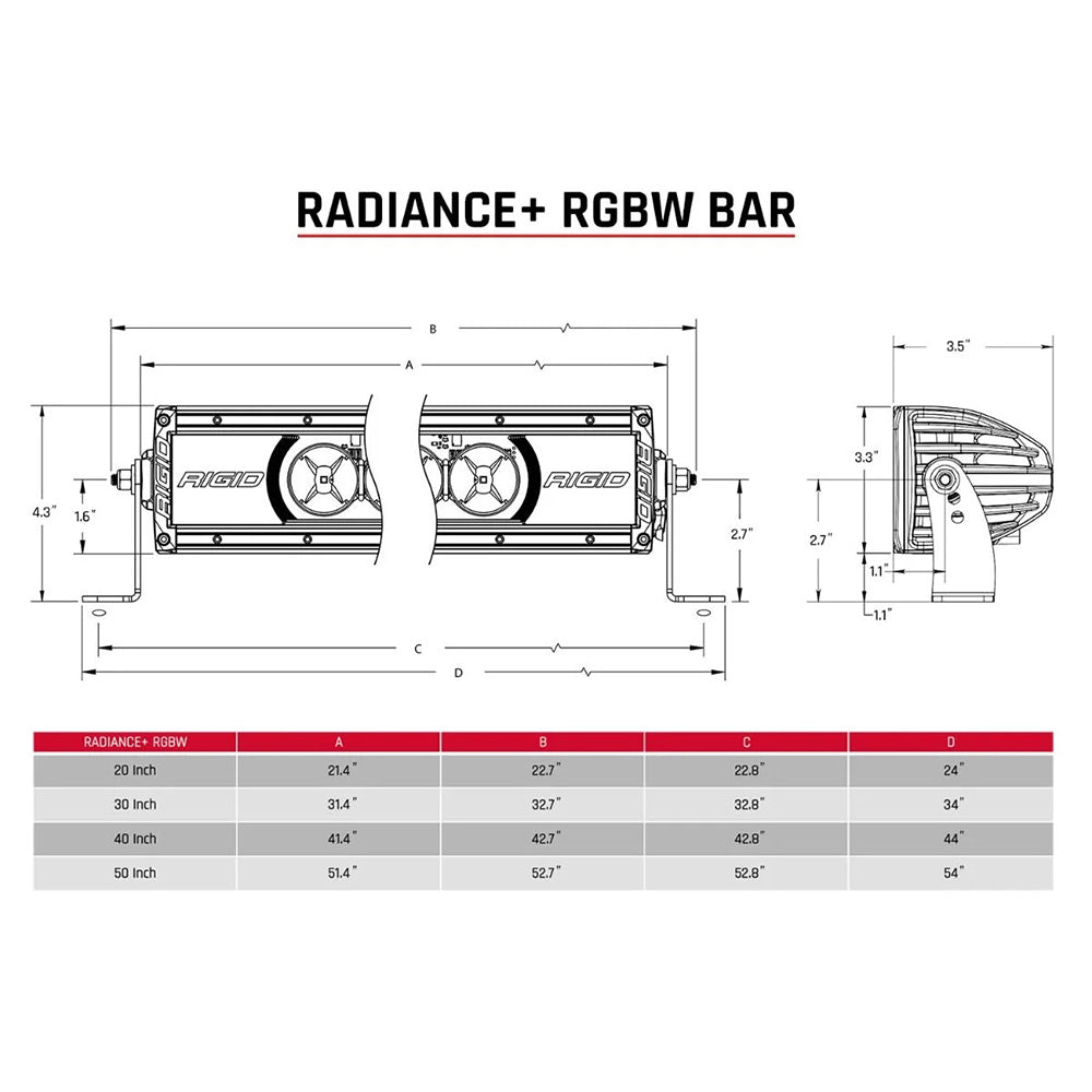 RIGID Industries Radiance+ 30" RGBW Light Bar, Spot-Drive Optics