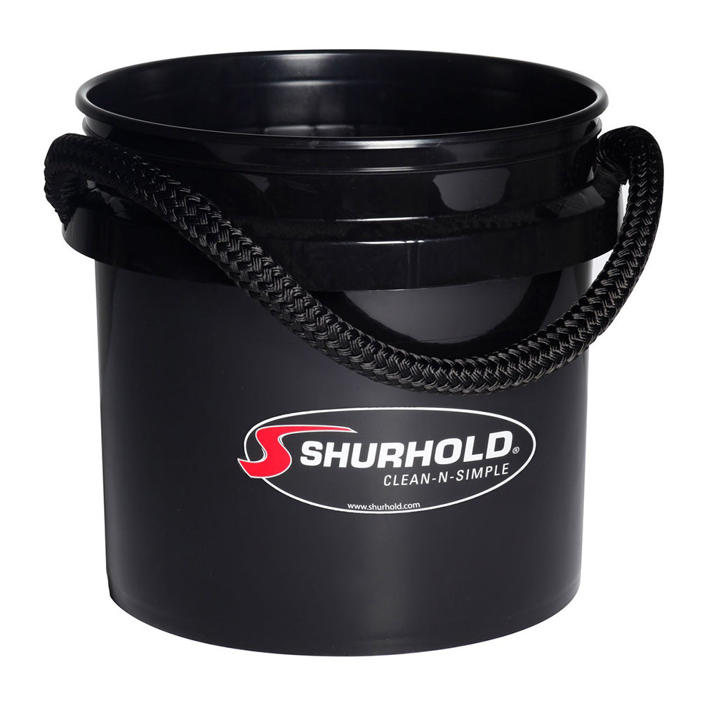 Shurhold World's Best Rope Handle Bucket, 3.5 Gallon – Black