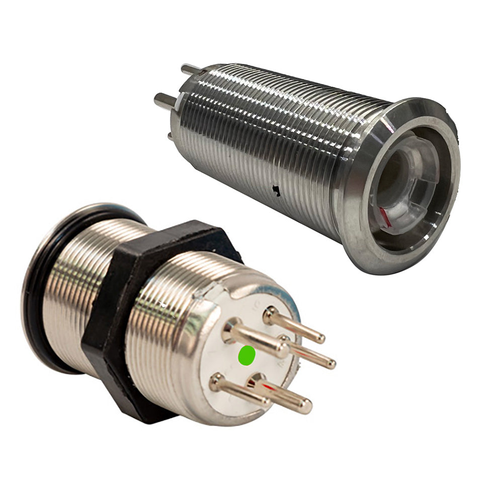 Bluewater 9059 Series 22mm Momentary Push Button Switch, Dual-Color LED