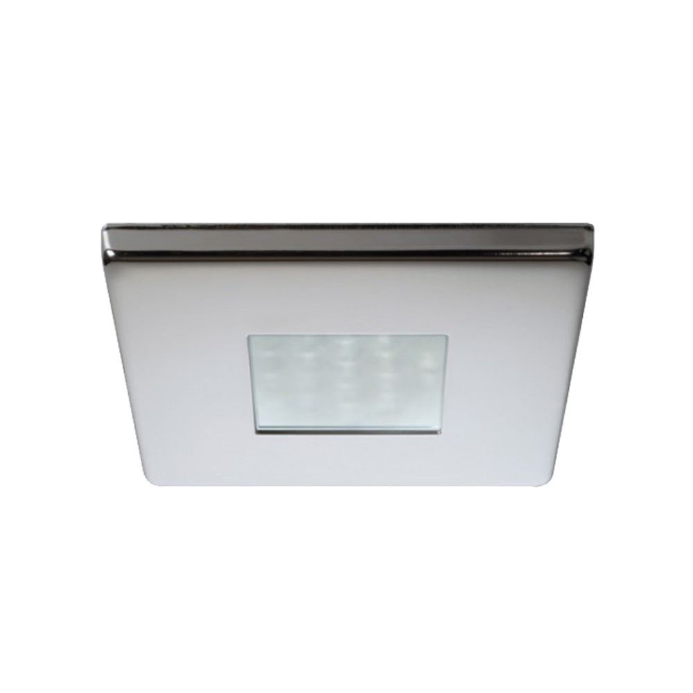 Quick Edwin C 2W LED Square Recessed Downlight, Stainless Steel, Warm White, IP66