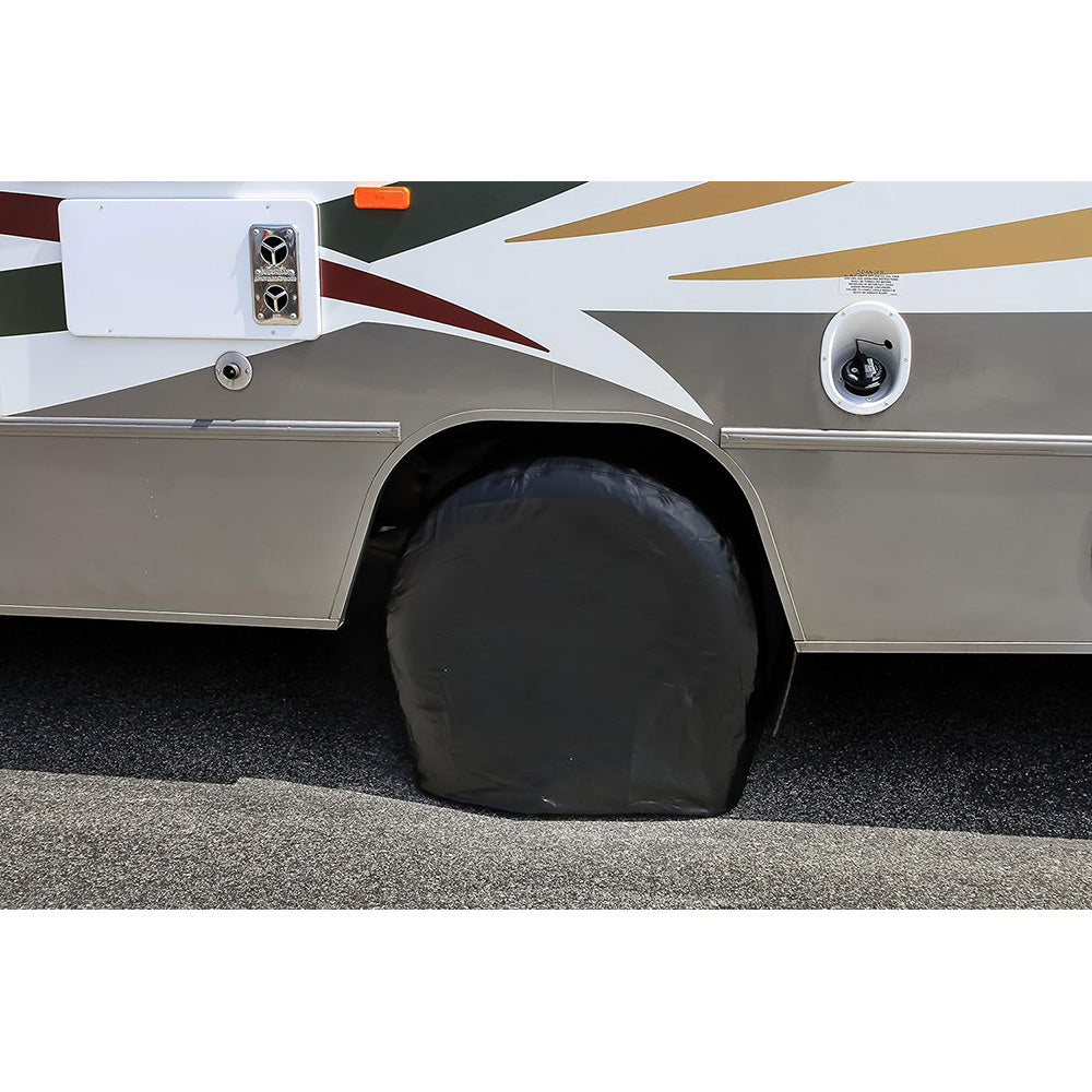 Camco 24"-26" Black Vinyl Wheel & Tire Cover - 2 Pack