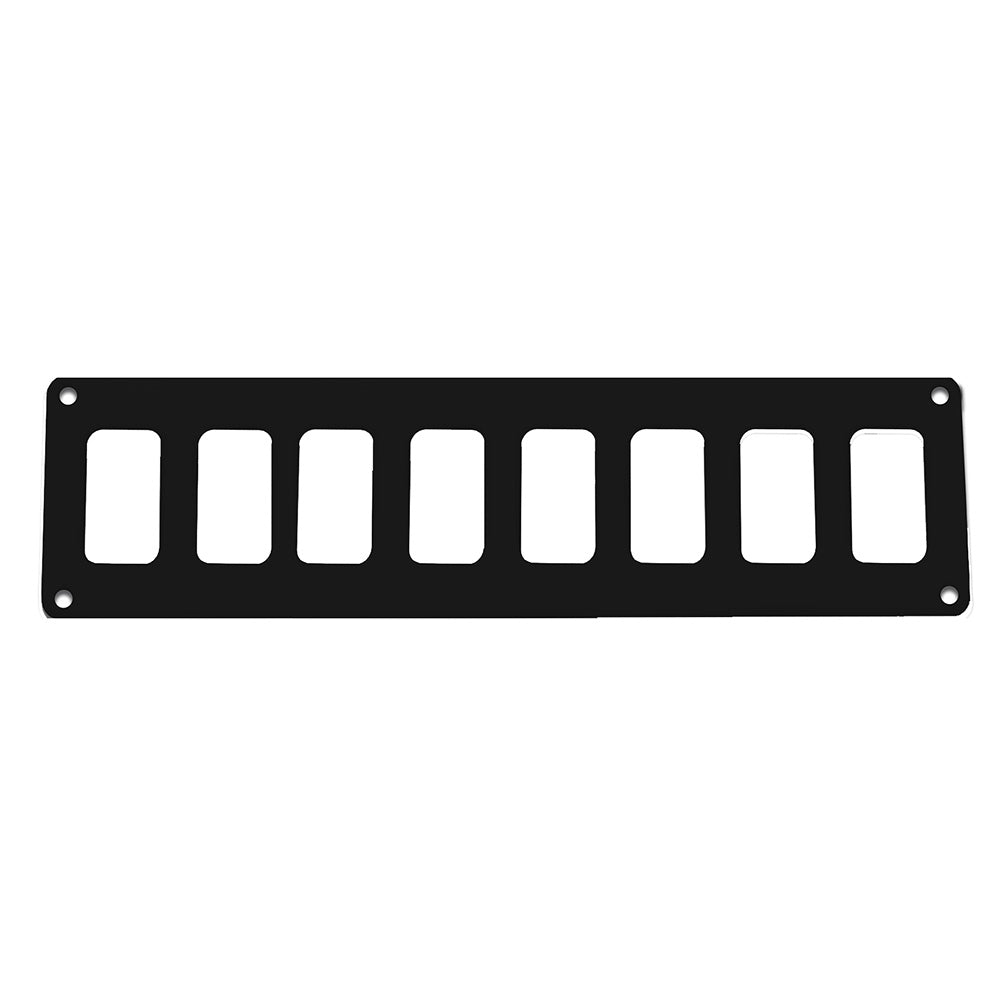 Pacer Marine 8-Switch Panel, 12.5" x 2.75", Black Powder Coated Aluminum