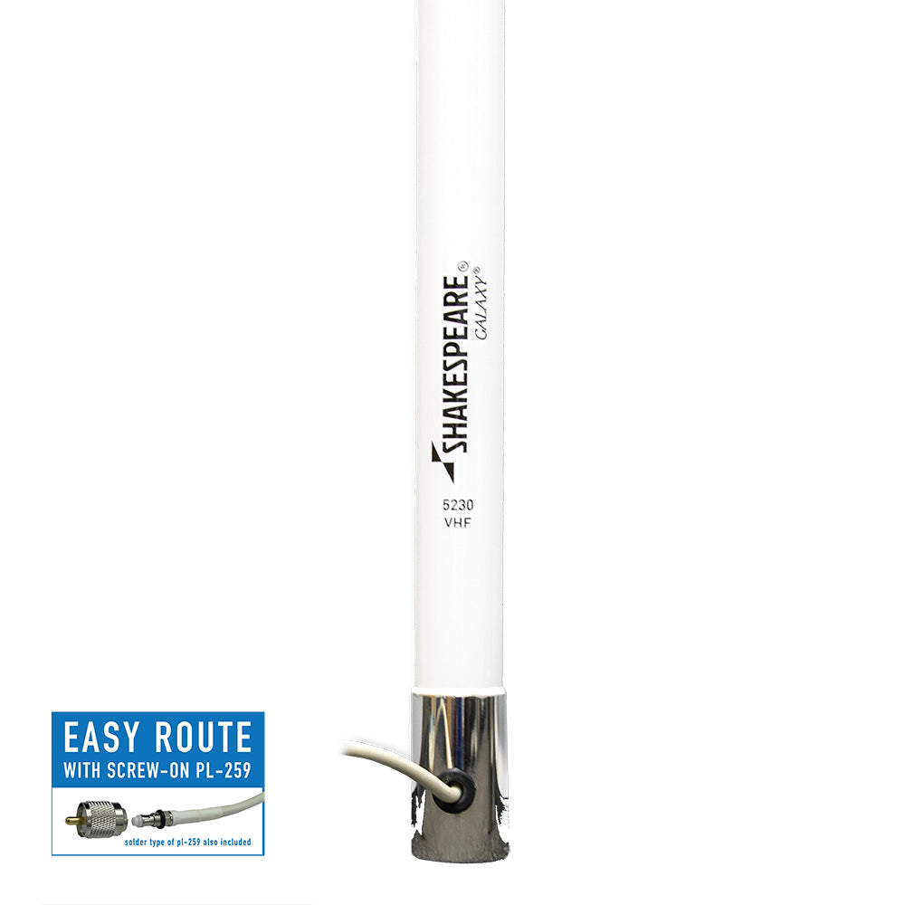 Shakespeare Galaxy 5230 VHF Antenna, 14 ft. 8dB Gain – Two-Piece Design