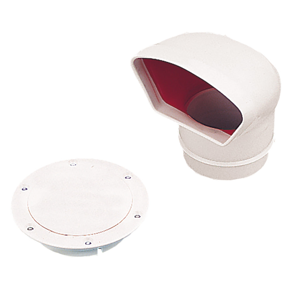 Sea-Dog 3" Low Profile PVC Cowl Vent/Deck Plate, White/Red