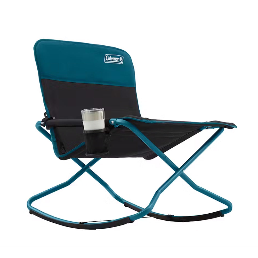 Coleman Cross Rocker Outdoor Rocking Chair, Ocean – 300 lb Capacity