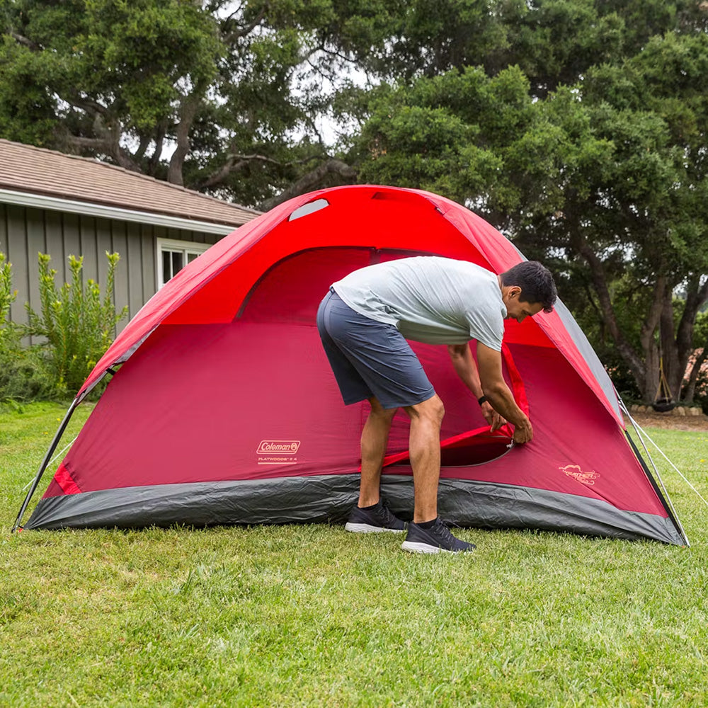 Coleman 2207385 6-Person Flatwoods II™ Dome Tent, Red, 10'x10'