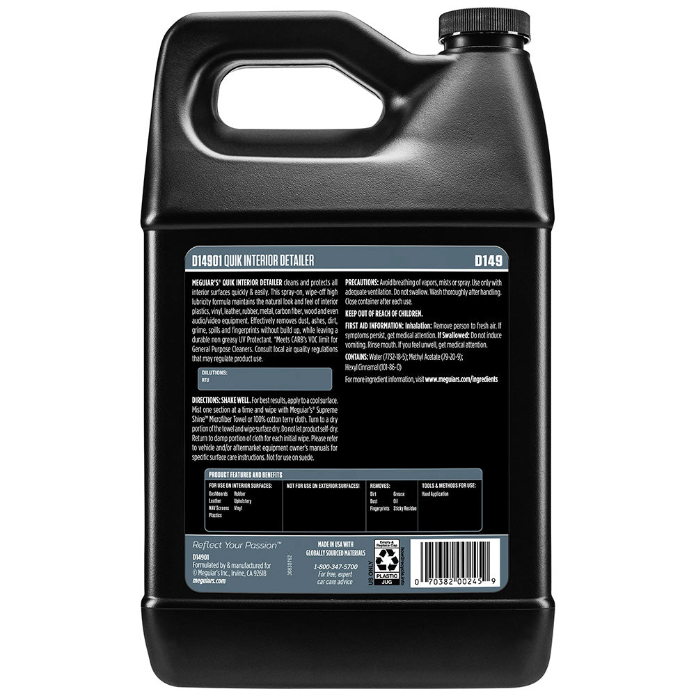 Meguiar's Quik Interior Detailer, 1 Gallon - CARB Compliant