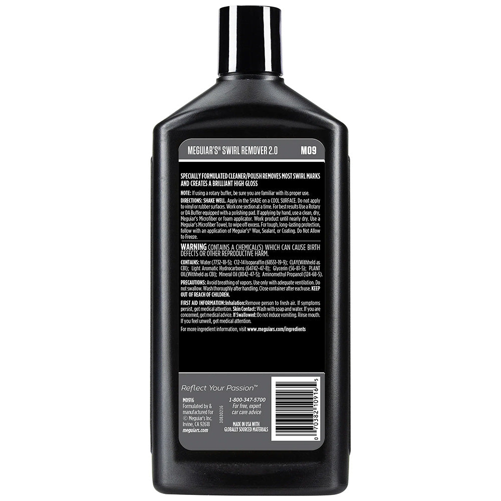 Meguiar's Mirror Glaze Swirl Remover 2.0, 16oz – Cleaner & Polish
