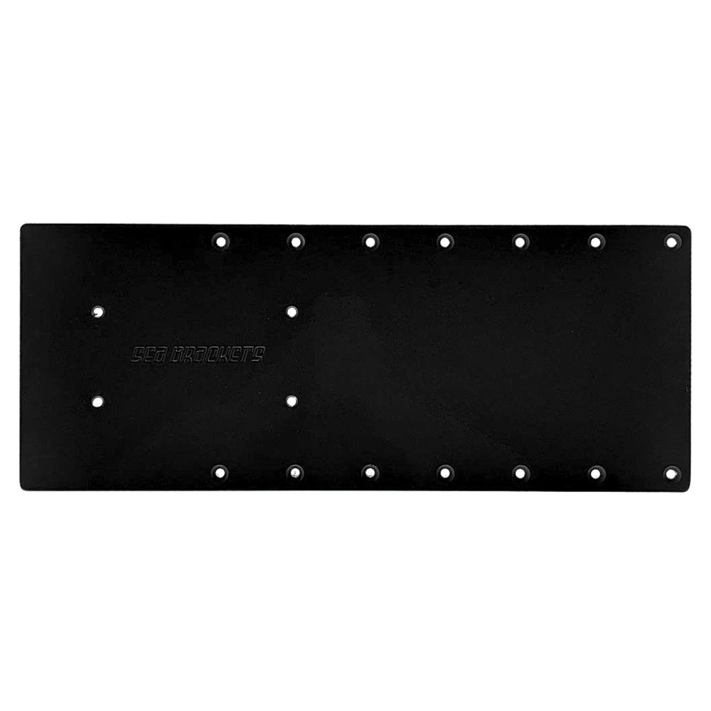 Sea Brackets 20-Inch Straight Trolling Motor Plate for Garmin Kraken, Black