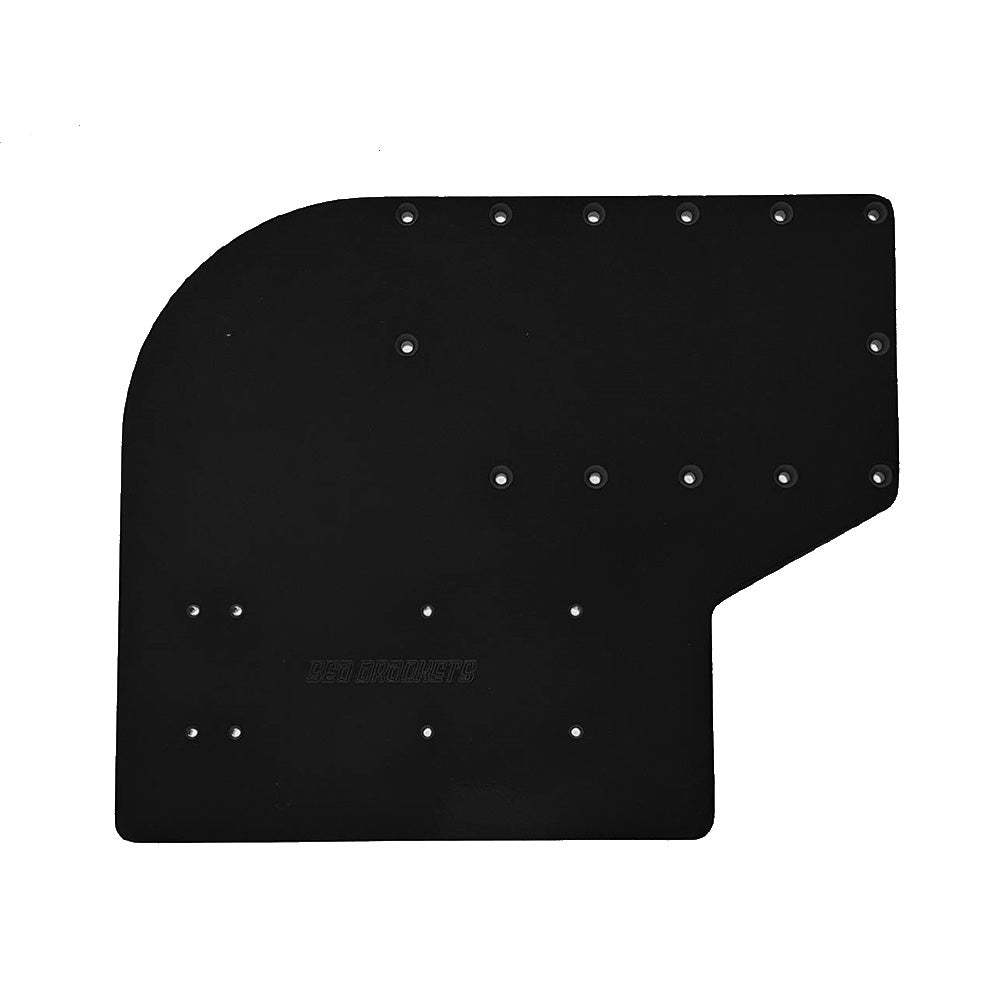 Sea Brackets Large Offset Trolling Motor Plate, Black – 18.5" x 15.5"