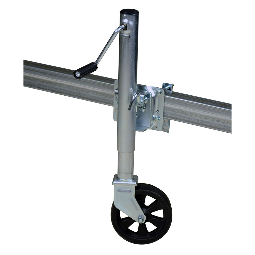 C.E. Smith 1,000 lb Trailer Swivel Jack, Zinc-Plated with 6-inch Poly Wheel