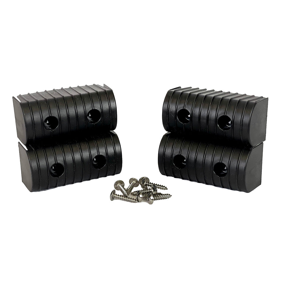 Caliber BunkWrap End Cap, 2x4", Black, 4-Pack with Stainless Steel Hardware