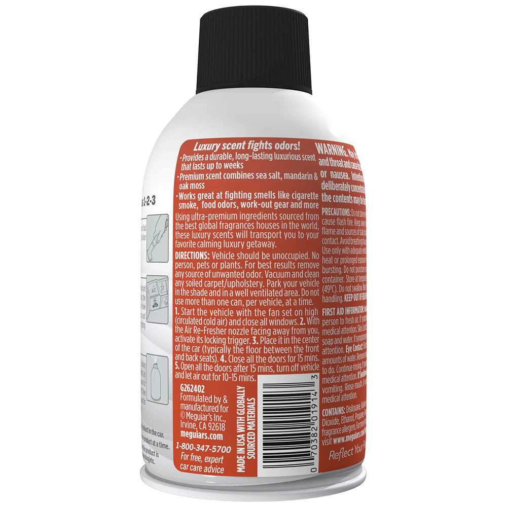 Meguiar's Whole Car Air Re-Fresher Aerosol, Dubai Sands Scent, 2 oz.