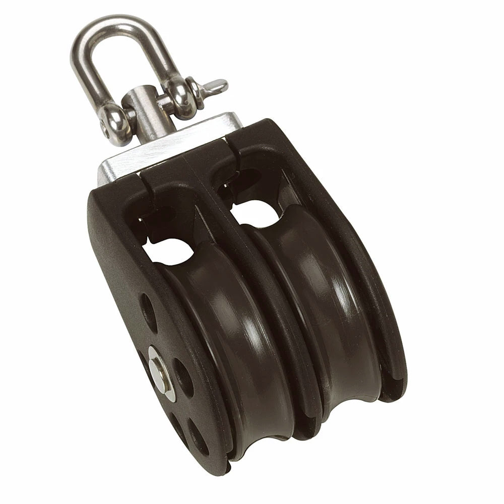 Barton Marine Size 2 Double Swivel Pulley Block, 35mm Plain Bearing