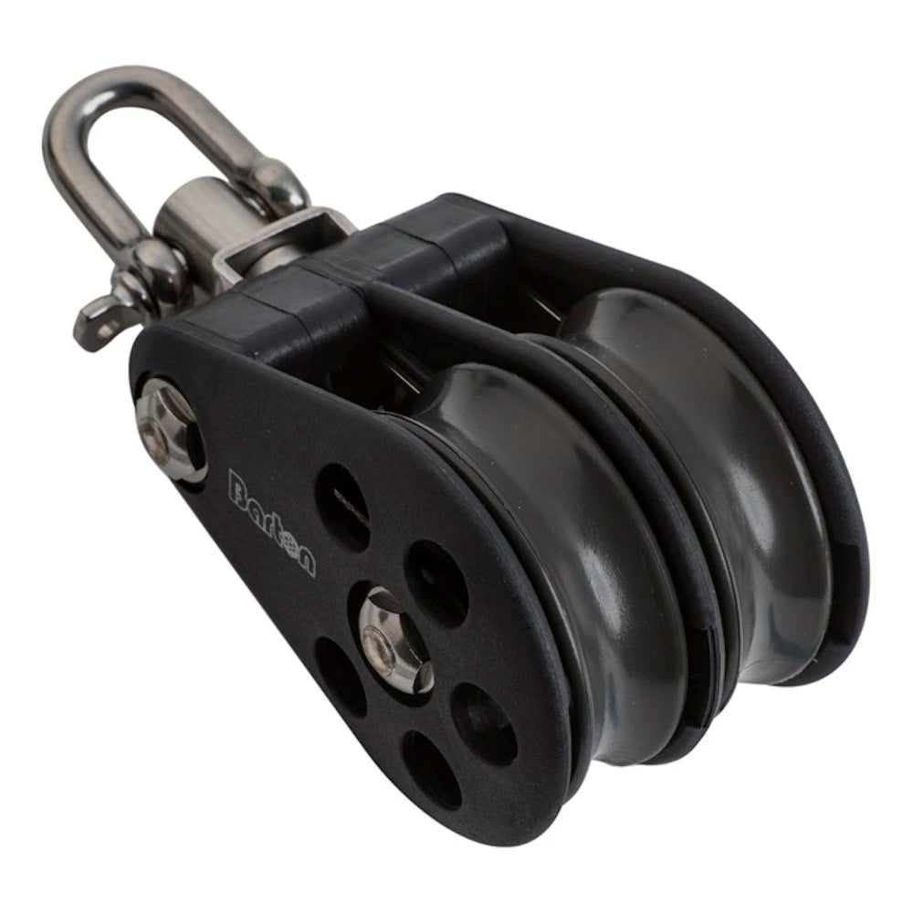 Barton Marine N05230 Size 5 Plain Bearing Double Pulley Block, 54mm Swivel