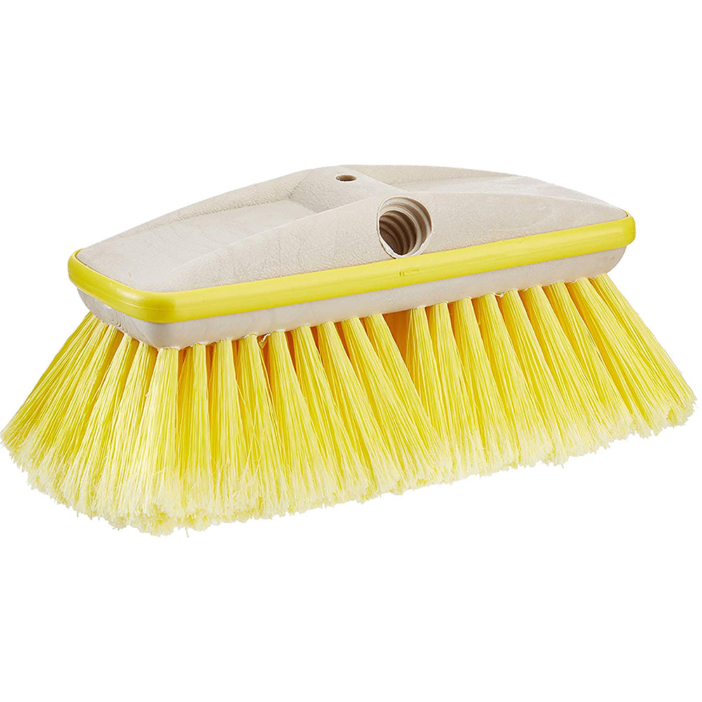 Star brite Deluxe Soft Yellow 8 in. Wash Brush Head with Bumper, Dual Connections (40161)