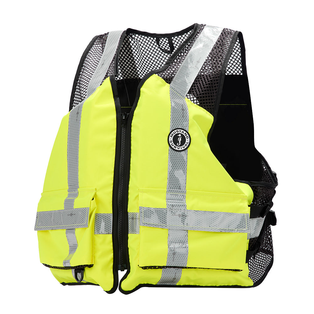 Mustang Survival Hi-Vis Industrial Mesh Vest, USCG Type III/ANSI Class 1
