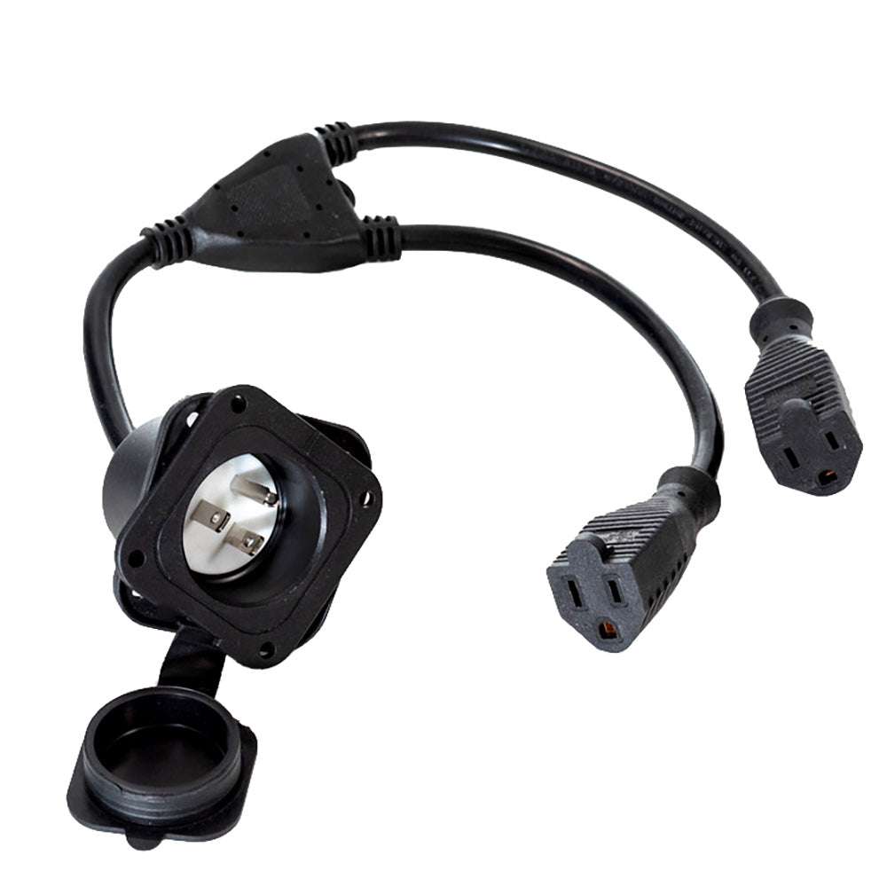 Pro-Guide Double AC Receptacle, 15 Amps 125 Volts with 14 AWG Cables