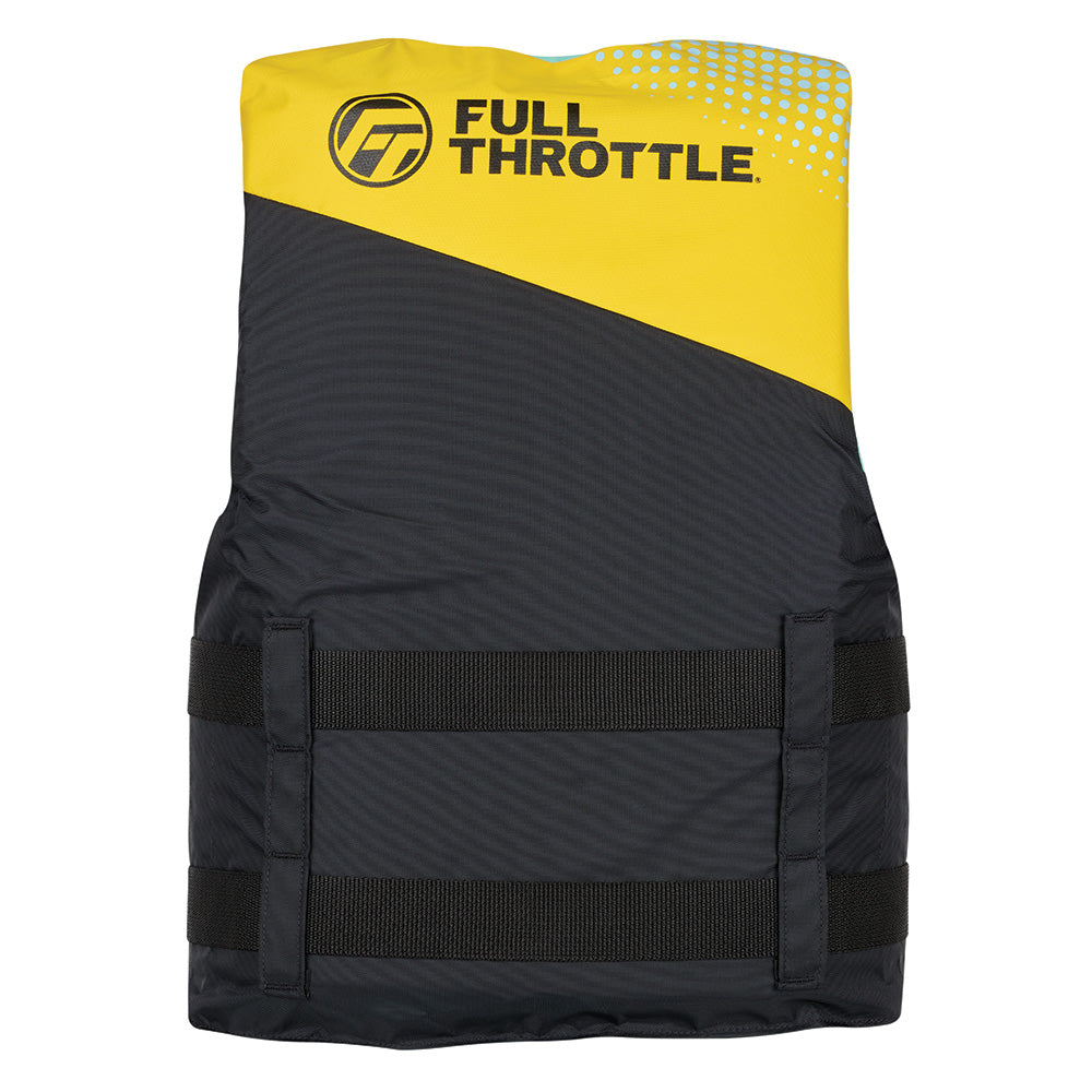 Full Throttle Teen Nylon Life Jacket, Yellow/Black, USCG Approved