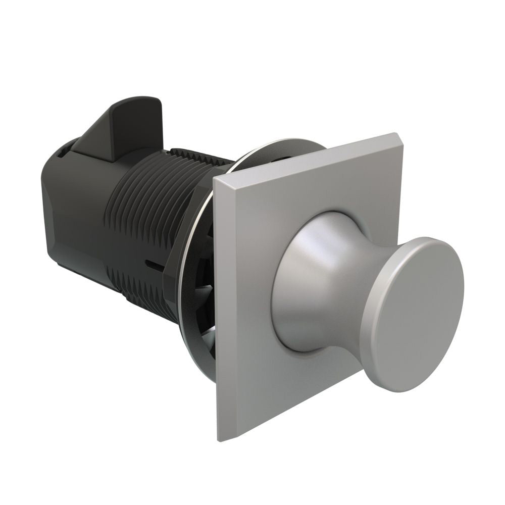 Southco Push-To-Close Point Latch, Square Flush-Mount, Satin Finish