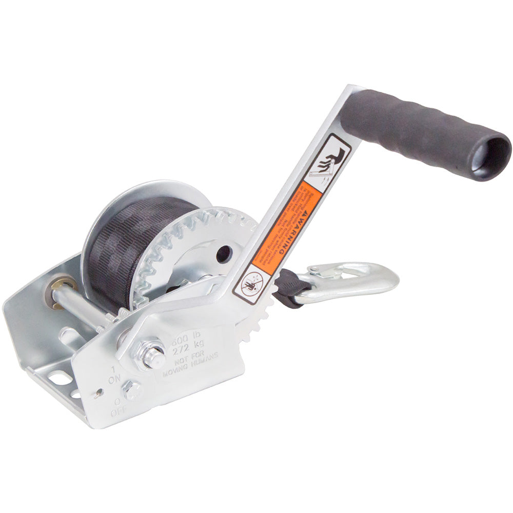 Load Rite Single-Speed Trailer Winch, 600 lbs. Capacity, 12 ft. Strap