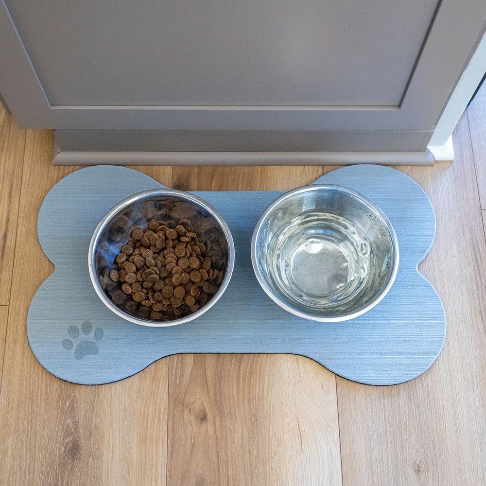 SeaDek Large Dog Bowl Mat, Cappuccino/Black, 16.5 x 29.5 in.
