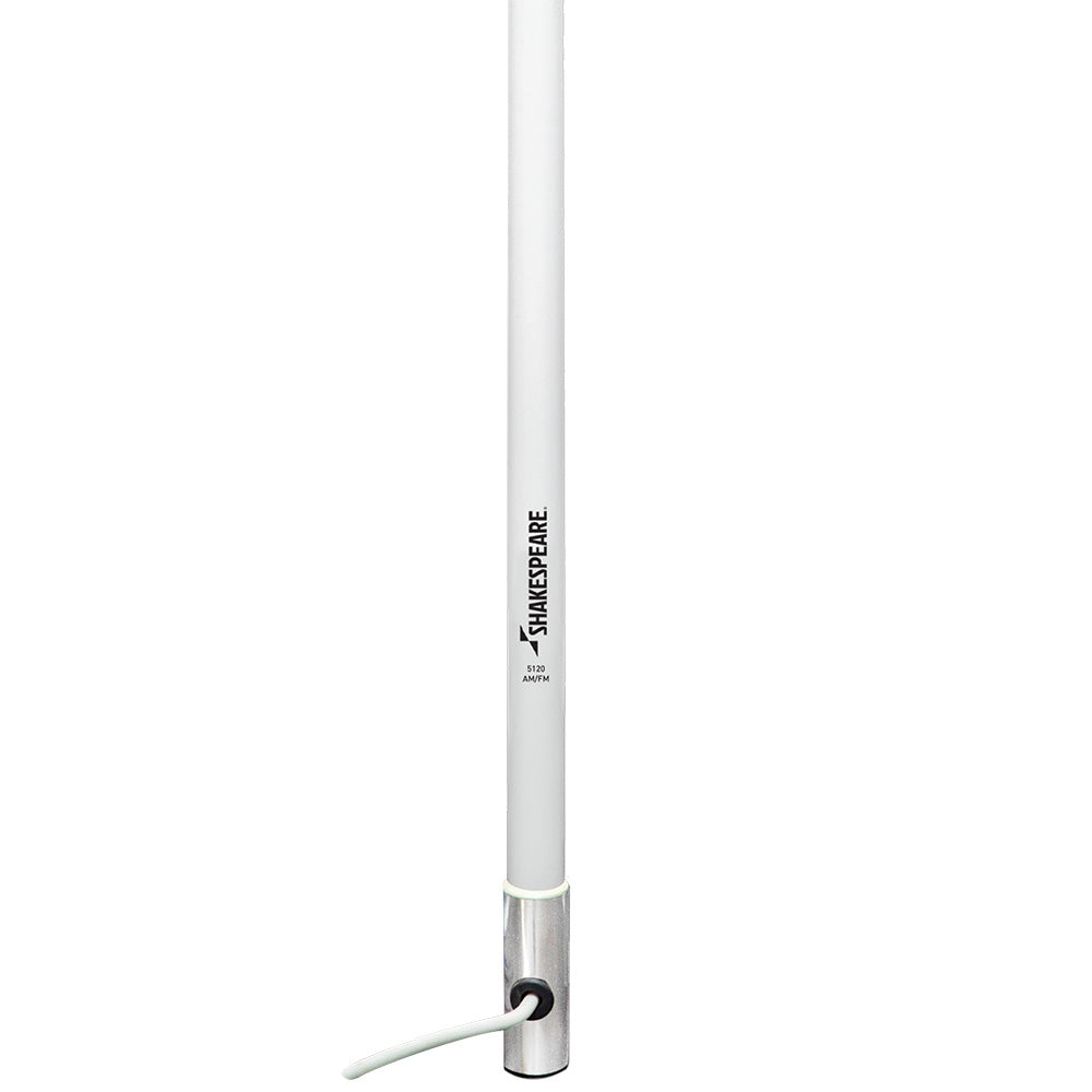 Shakespeare Centennial 5120 AM/FM Marine Antenna, 8' Fiberglass, 93 Ohm
