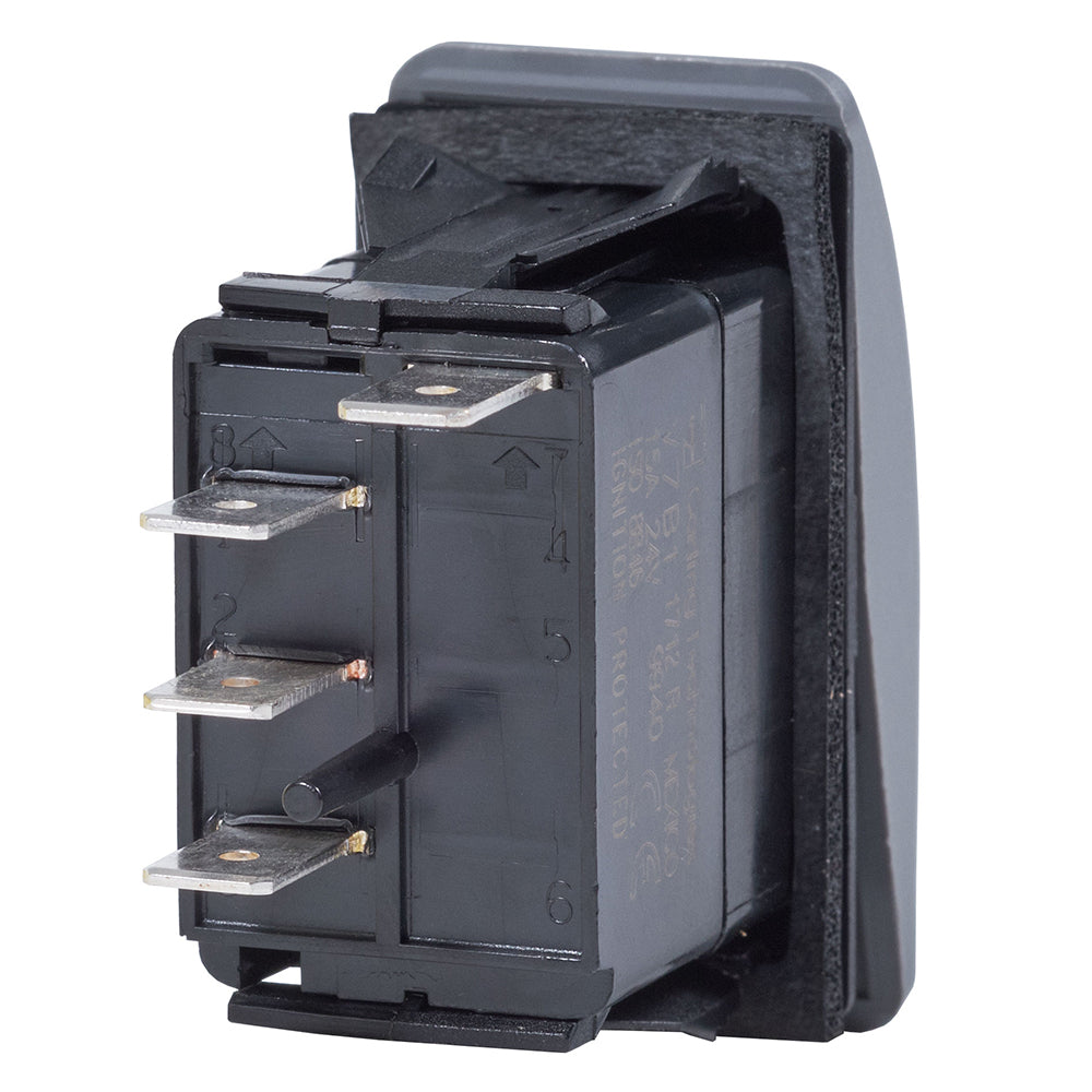 Blue Sea Systems Contura III SPDT (ON)-OFF-ON LED Rocker Switch, Gray