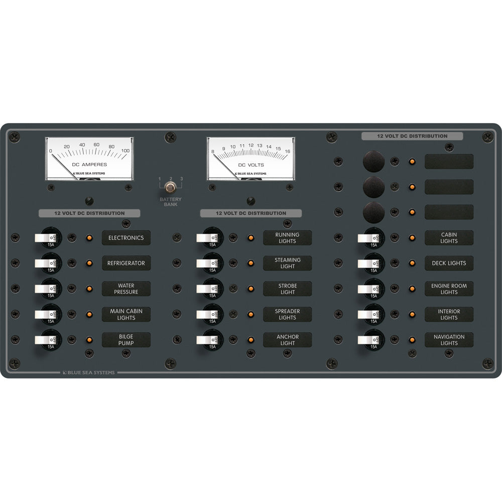 Blue Sea Systems 8378 12V DC 18-Position Circuit Breaker Panel, White