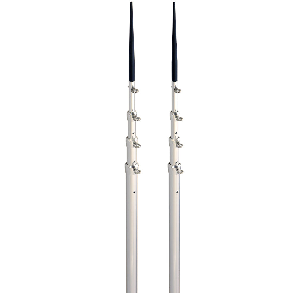 Lee's Tackle TX3916SL/SL Sidewinder Telescopic Outrigger Poles, 16.5 ft, Silver