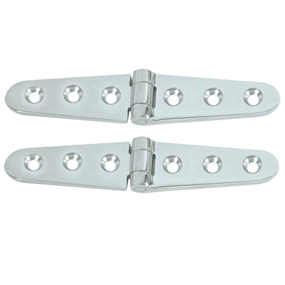 Whitecap Strap Hinge Pair, Chrome-Plated Brass, 6 in. x 1-1/8 in., S-0605C