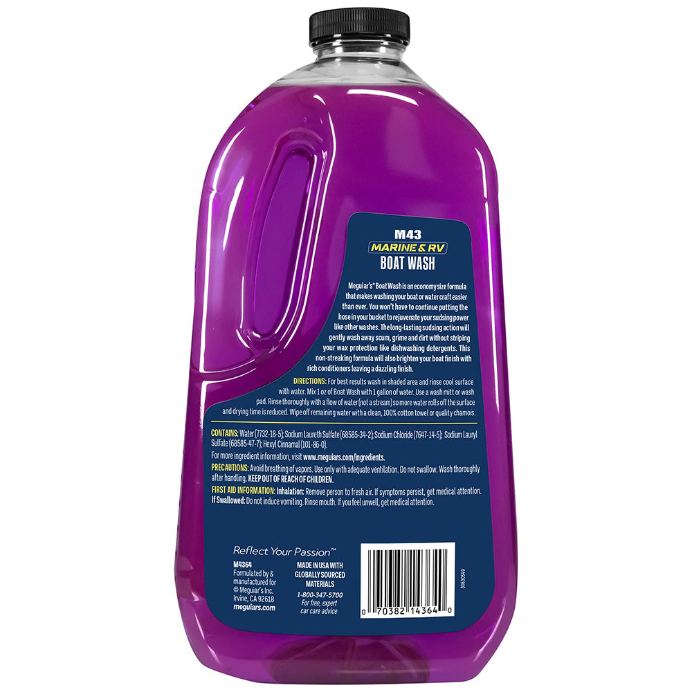 Meguiar's Marine/RV Boat Wash #43, 64 oz – pH Neutral & Biodegradable