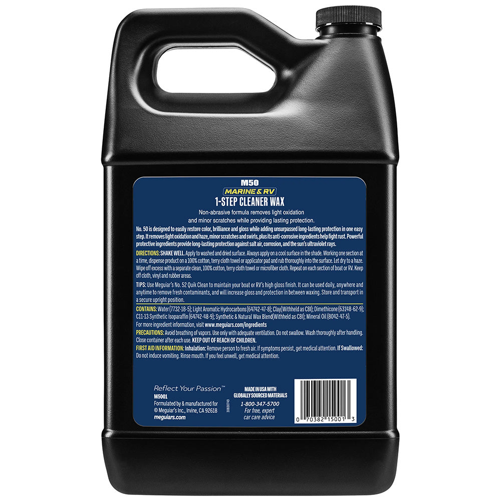 Meguiar's Marine/RV Cleaner Wax, Liquid, 1 Gallon, VOC Compliant