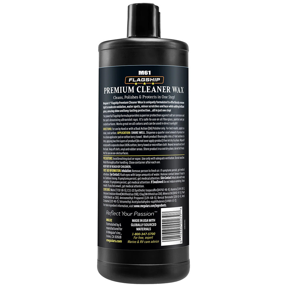 Meguiar's Flagship Premium Cleaner/Wax, 32oz – Marine & RV One-Step Formula
