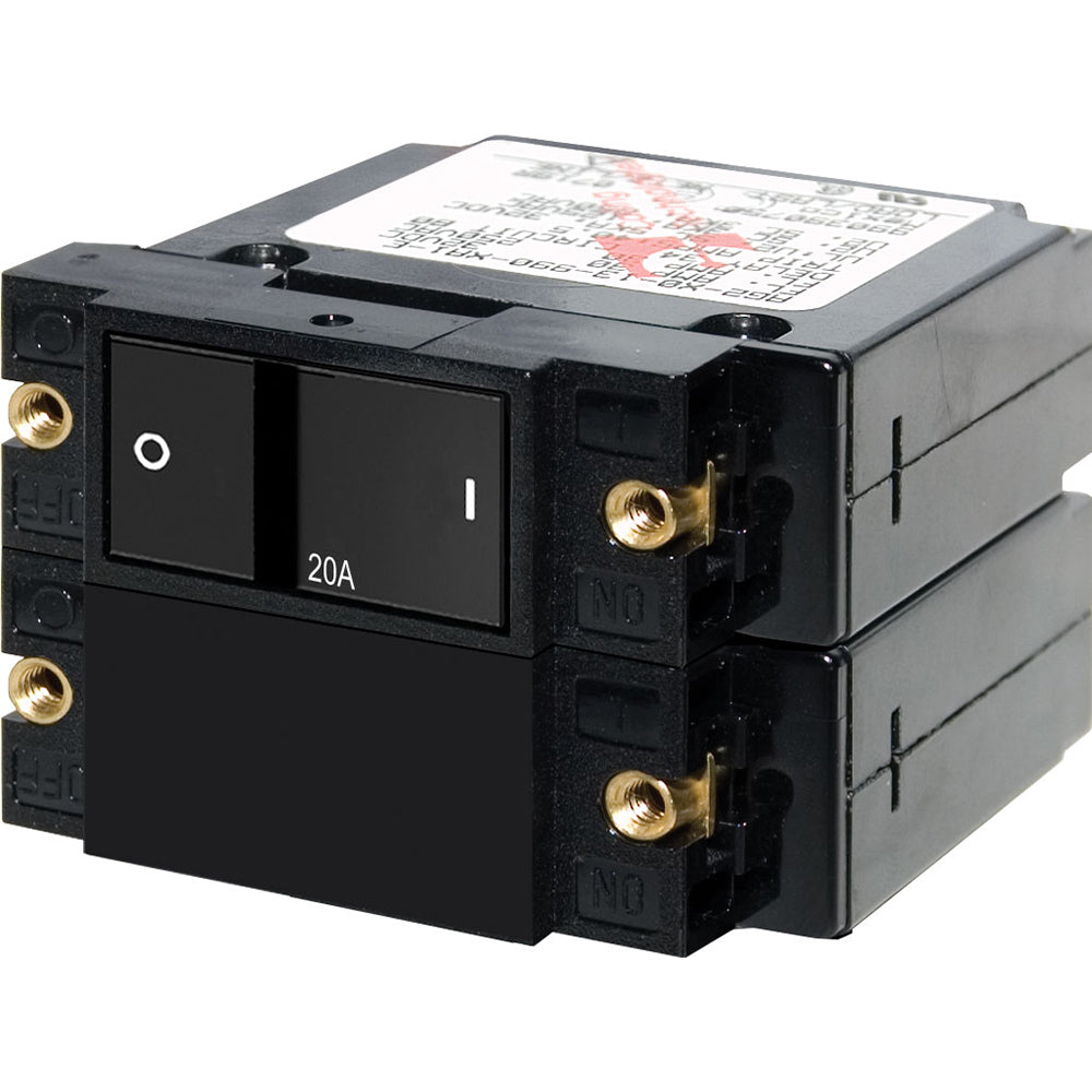 Blue Sea Systems A-Series Flat Rocker Circuit Breaker, 20A Double Pole