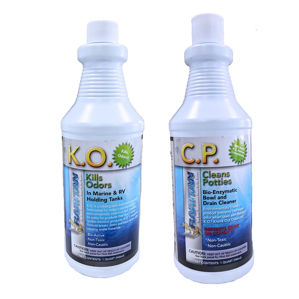 Raritan Potty Pack: K.O. Kills Odors & C.P. Cleans Potties, 32oz Bottles