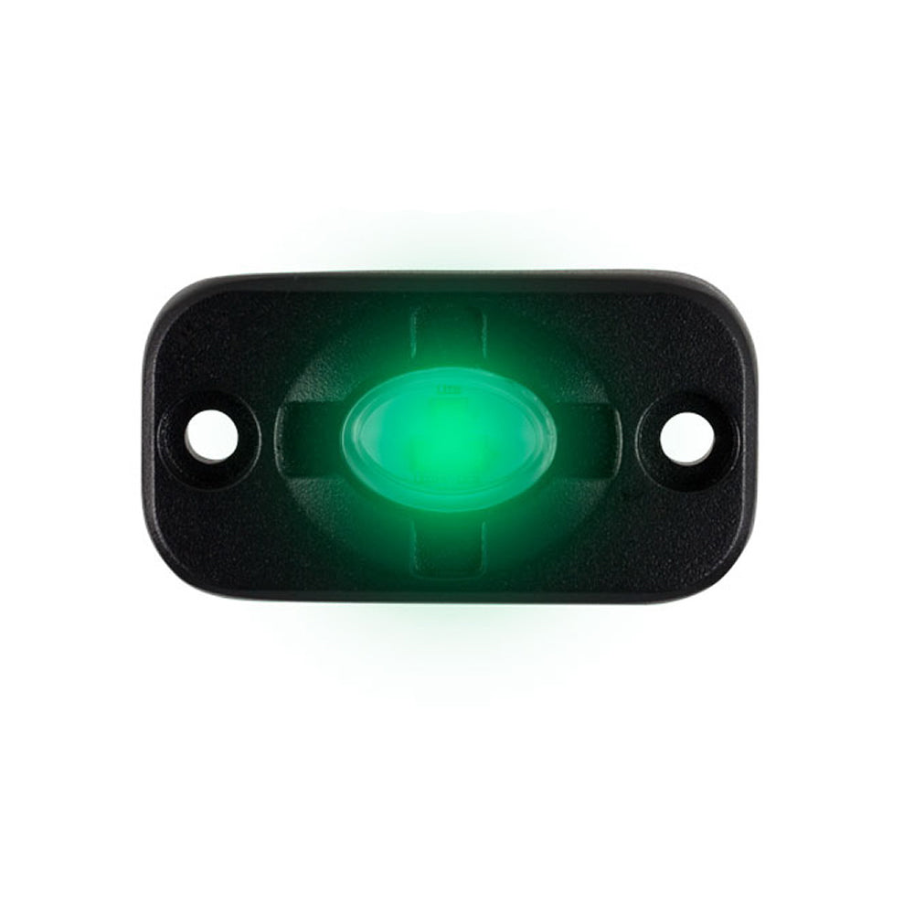 HEISE Auxiliary Accent Lighting Pod, 1.5 x 3 in., Green LED, Black Housing