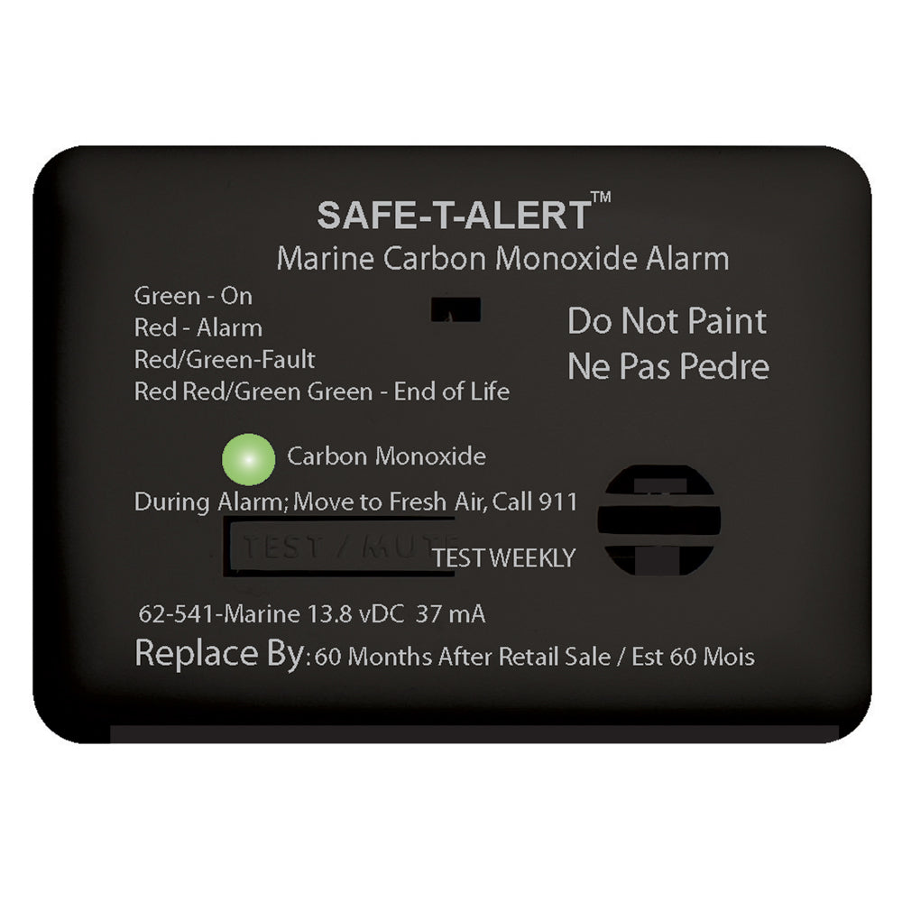 Safe-T-Alert 62 Series Carbon Monoxide Alarm, 12V Marine Surface Mount, Black