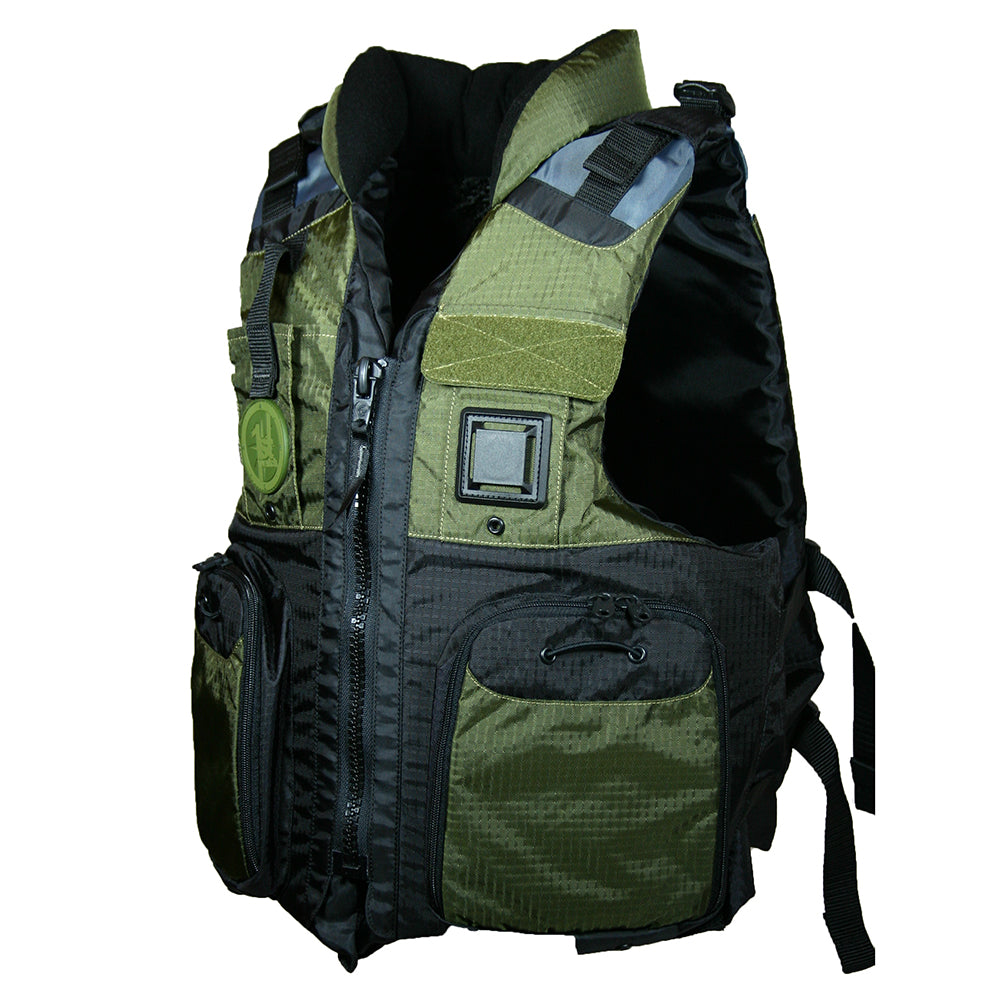 First Watch AV-800 Four Pocket Flotation Vest, OD Green S/M, USCG Type III