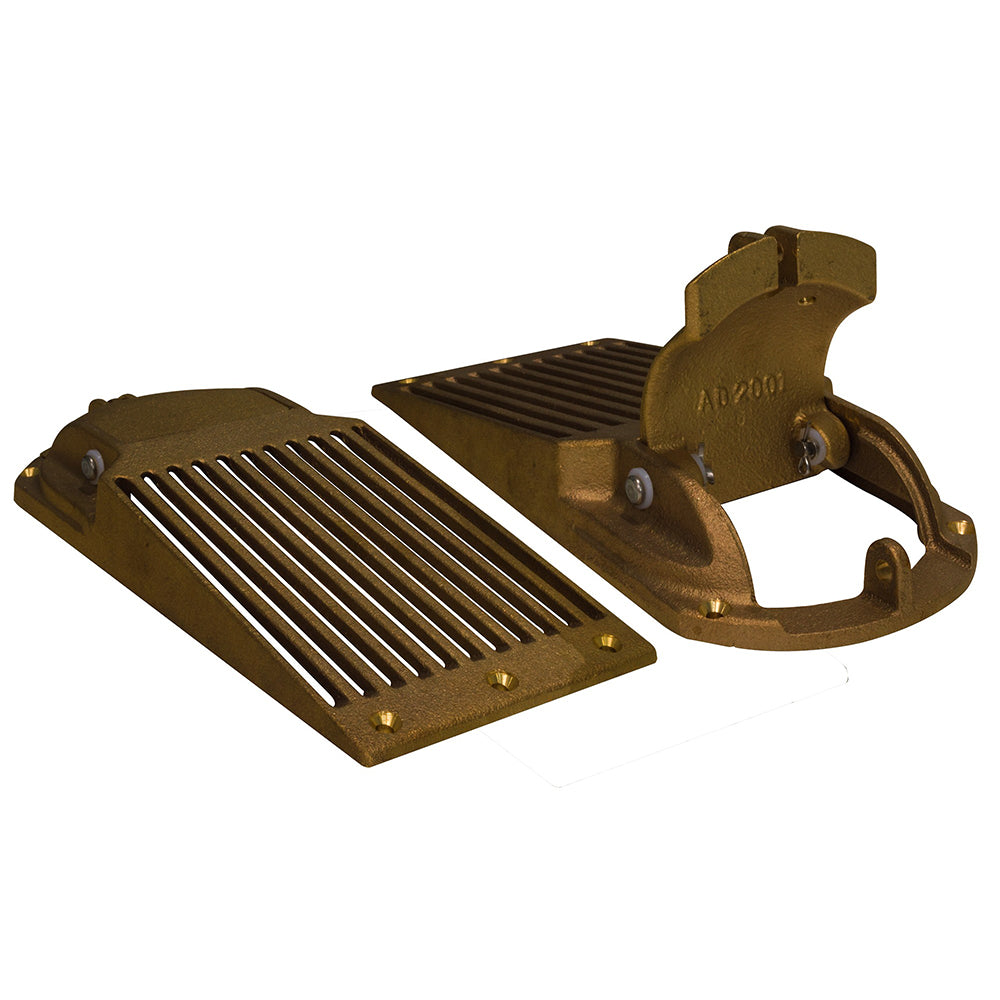 GROCO ASC-2000 Bronze Slotted Hull Scoop Strainer, Up to 2" Thru-Hull