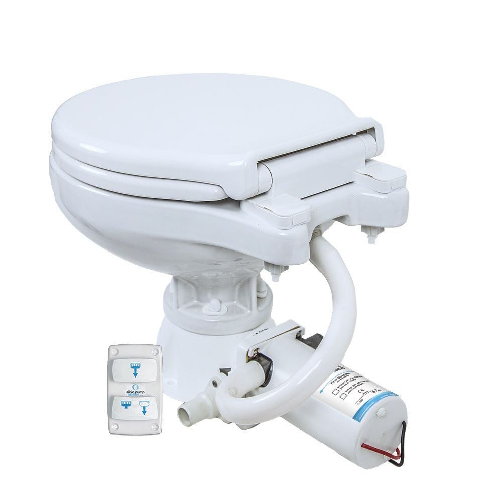 Albin Group 07-03-011 Marine Toilet, Electric, 24V, Compact White