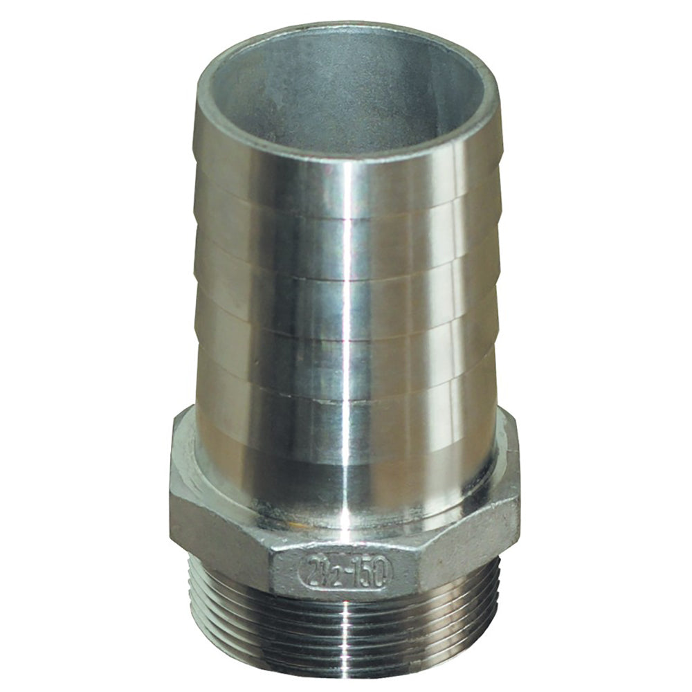 GROCO 74269 2" NPT x 2" ID Stainless Steel Pipe to Hose Straight Fitting