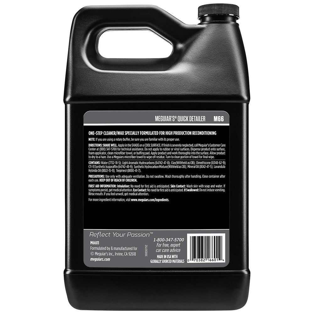 Meguiar's Mirror Glaze Quick Detailer, 1 Gallon (Case of 4)