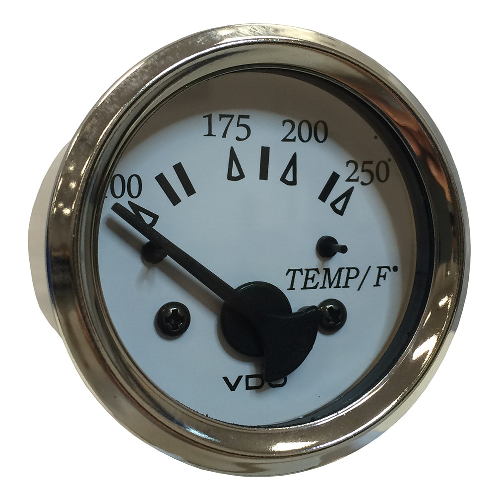 VDO Cockpit Marine Water Temp Gauge, 52mm, White Dial/Chrome Bezel