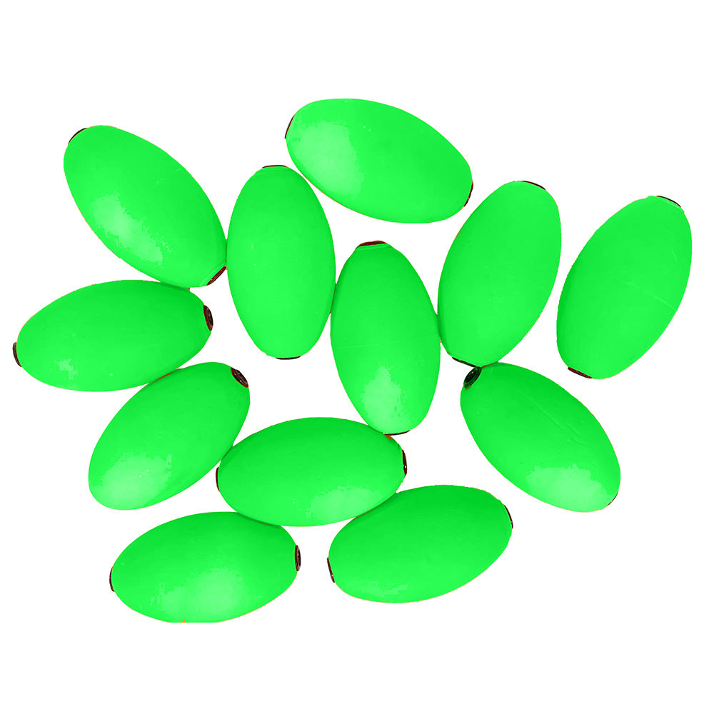 Tigress Oval Kite Floats, Green, 12-Pack – High Visibility, Corrosion Resistant