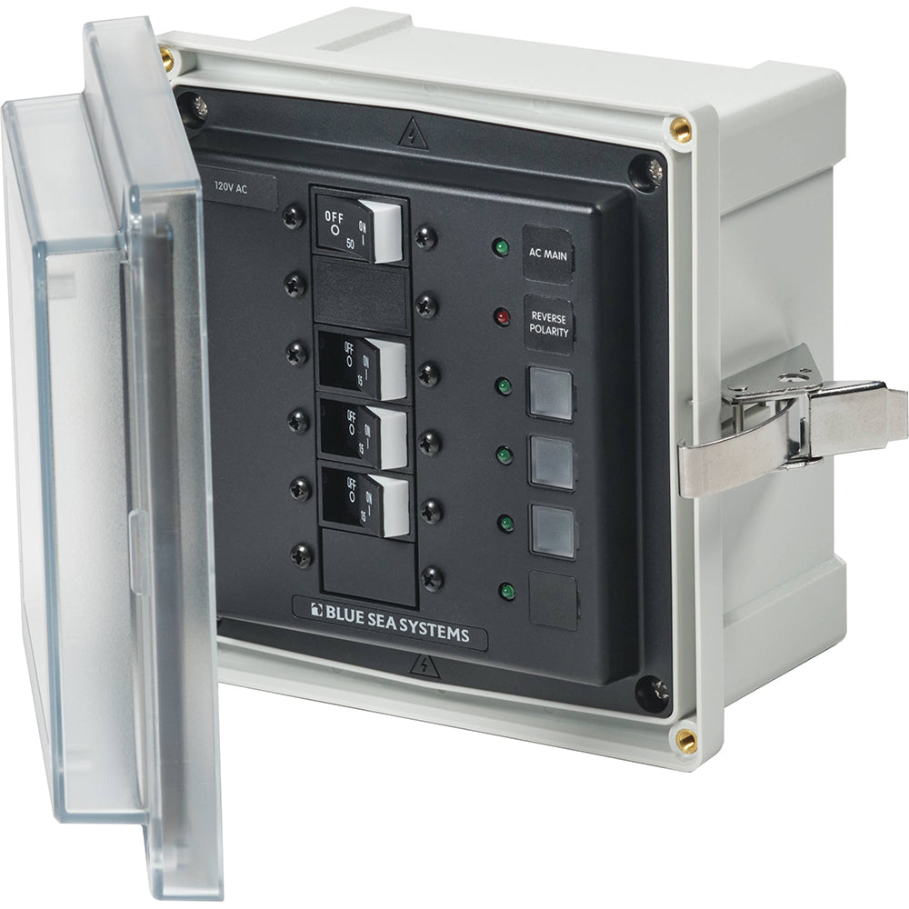 Blue Sea Systems SMS Panel Enclosure, 120V AC, Main & 3 Branch (15A), UL Listed