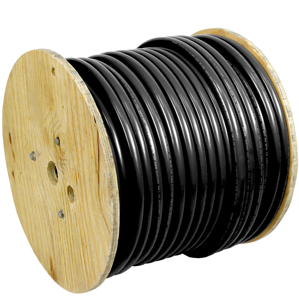Pacer 4/0 AWG Marine Battery Cable, Black – UL-Approved, 600V, 250 ft.