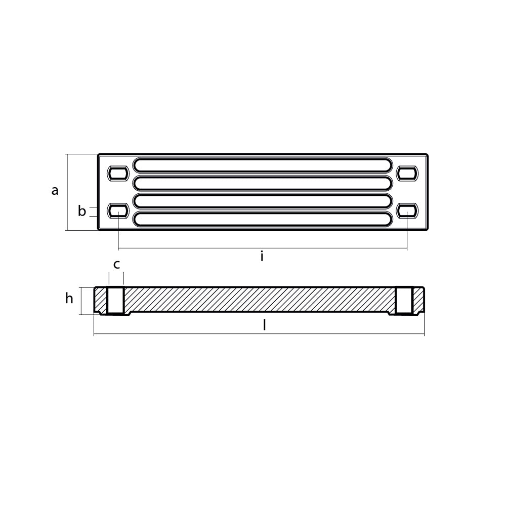 Tecnoseal Aluminum Yamaha Bar Anode, 7.91" Length – 200-300 HP Engine Bracket